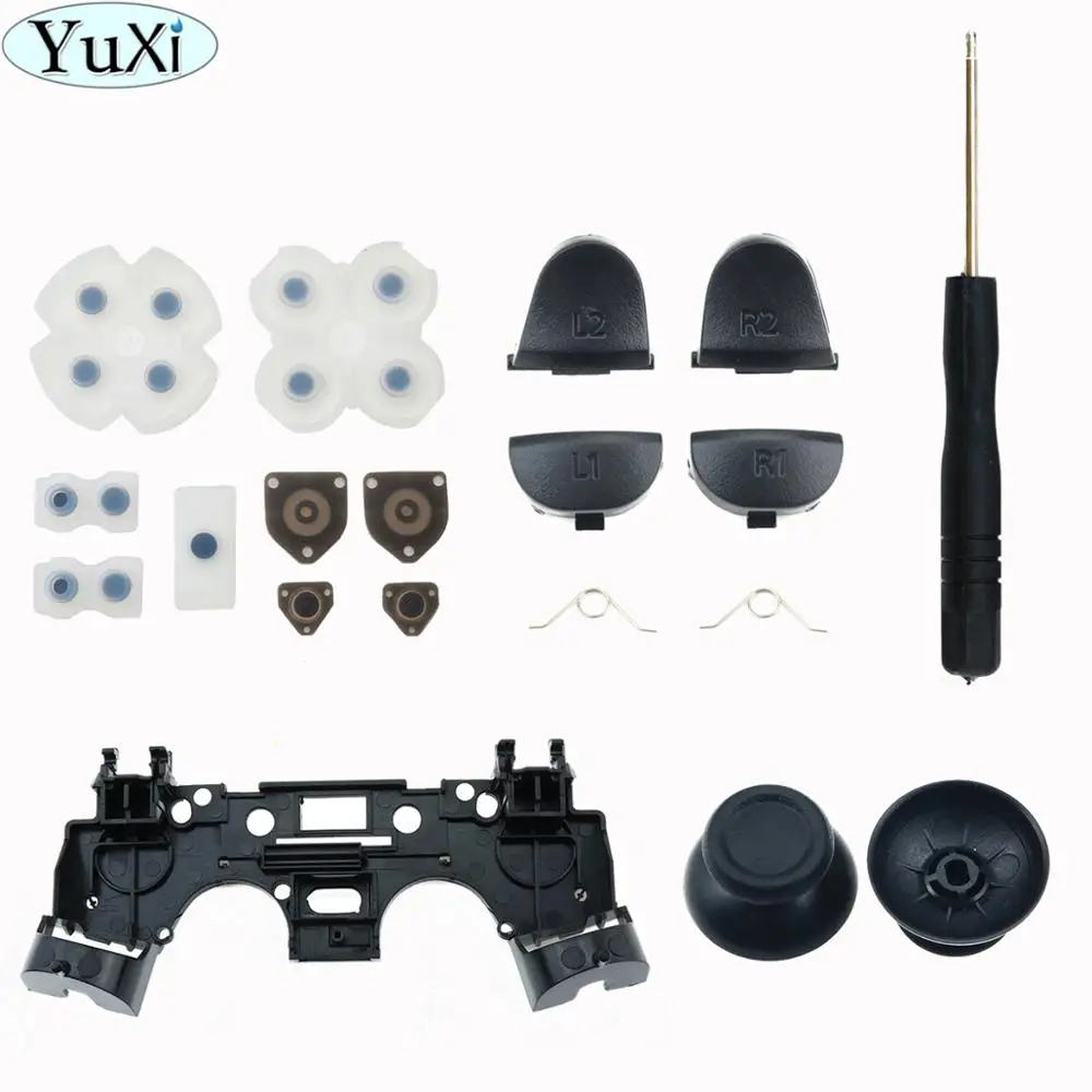 YuXi для PS4 JDS 030 011 40 ремонта регулятора Set L1 R1 L2 R2 пусковые кнопки 3D аналоговые