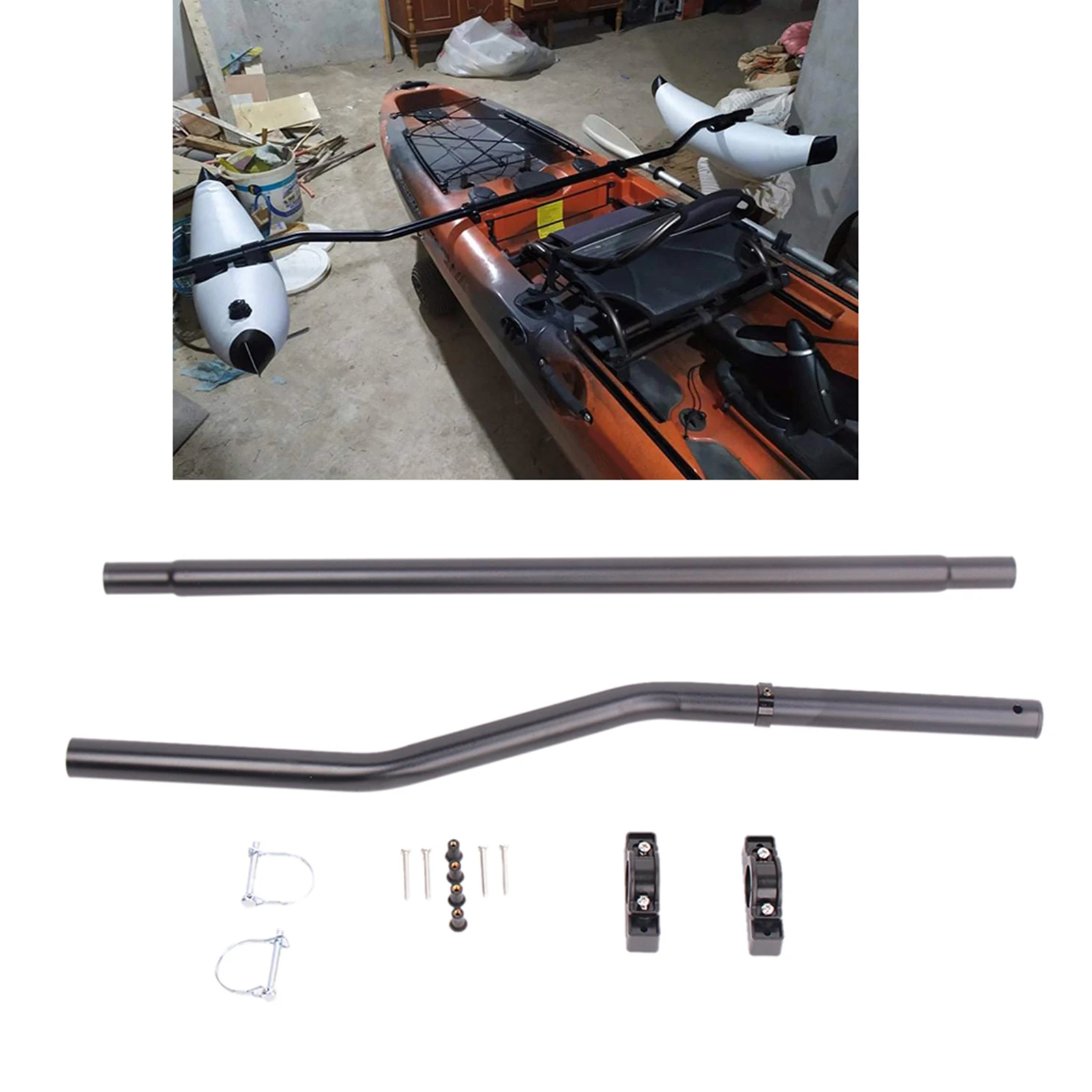 

Inflatable Boat Outrigger Pole Canoe Kayak Float Stabilizing Rods Kit Standing Float Buoy 205cm Aluminum Alloy Rod