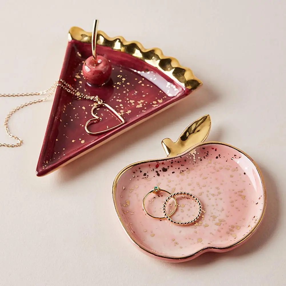 Керамические серьги в форме арбуза и яблока ожерелье тарелка для хранения