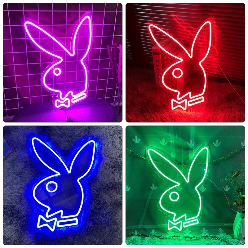 Светодиодный неоновый светильник Playboy Bunny 40 см Настенный декор для бара гостиной