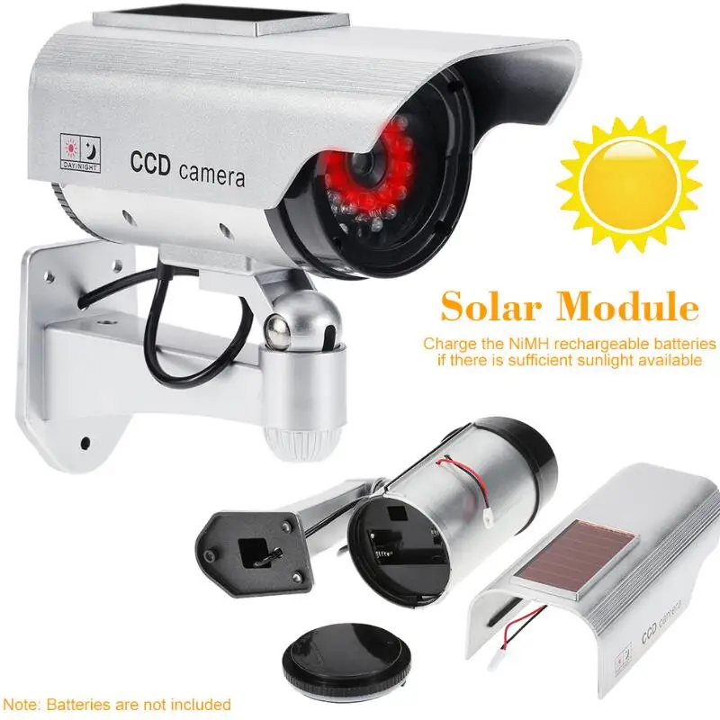 Поддельная камера с питанием от солнечной батареи Мерцающий СВЕТОДИОДНЫЙ