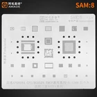 Трафарет Amaoe SAM8 BGA Reballing для Samsung Note 4 Note4 BGA Stencil APQ8084 BGA529 EMCP CPU RAM Power Wifi IC Chip стальная сетка