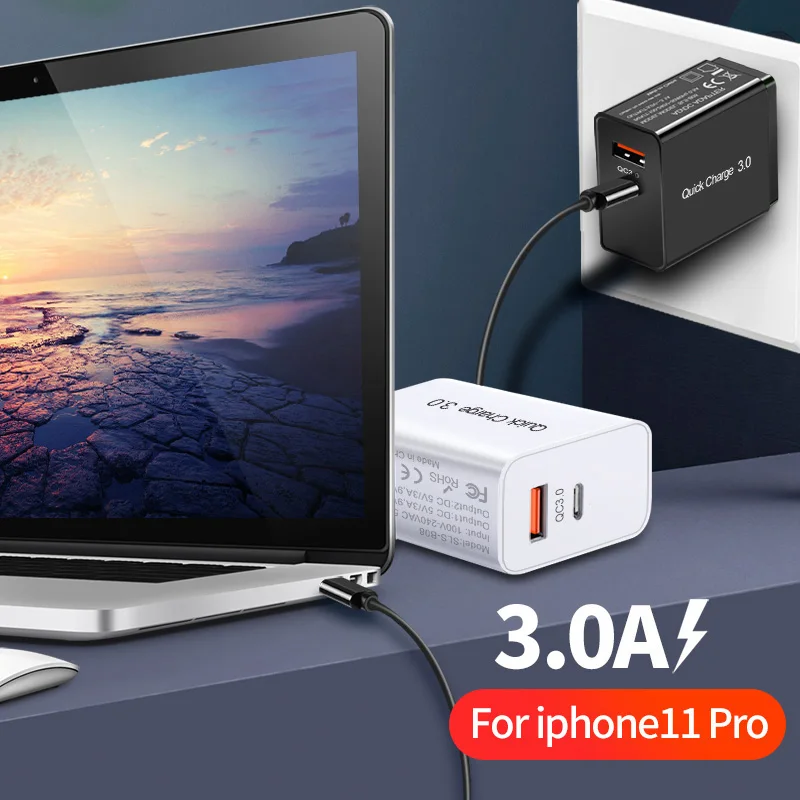 Быстрое зарядное устройство Udyr 4 0 3 36 Вт USB Type C QC для Samsung S10 plus PD быстрое iPhone 11