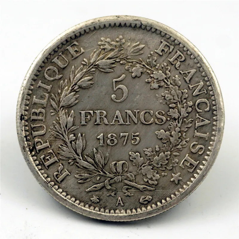 1875 франков французская Серебряная копия доллара монета памятная освобождение