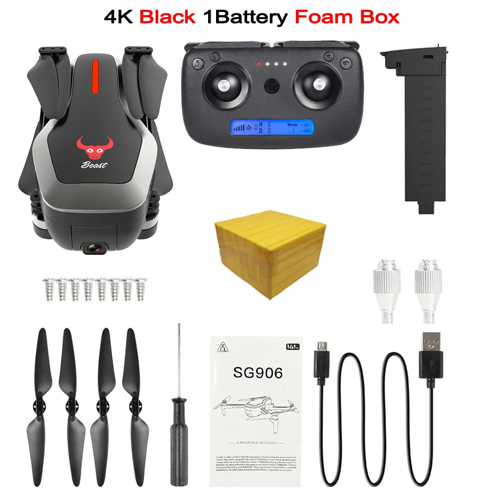 4K 1B FB B LAUMOX SG906 Дрон gps 5G wifi FPV с камерой 4K HD бесщеточный селфи складной Дрон RC Квадрокоптер RTF VS H117s B4W ZEN K1 F11 - Цвет: 4K 1B FB B