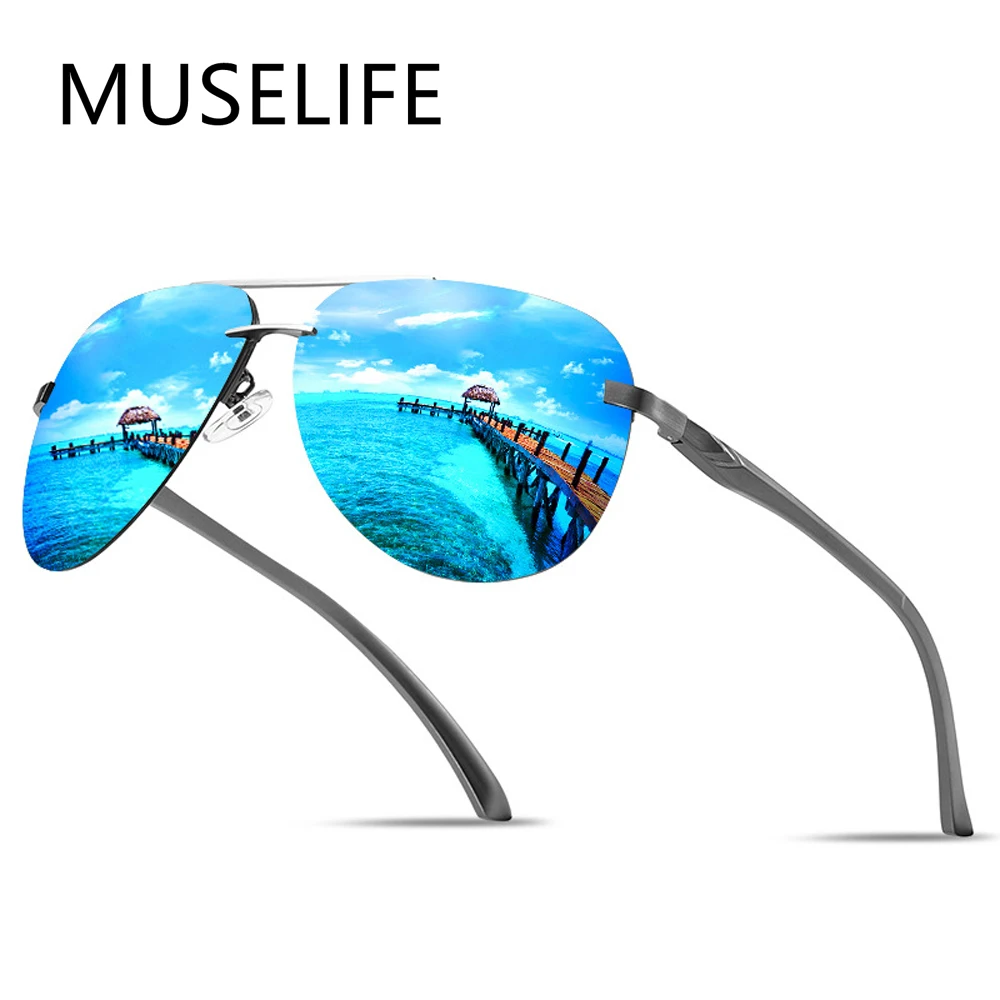 Солнцезащитные очки поляризационные для мужчин и женщин, Классические Солнечные аксессуары в металлической оправе, с зеркальными линзами, для вождения