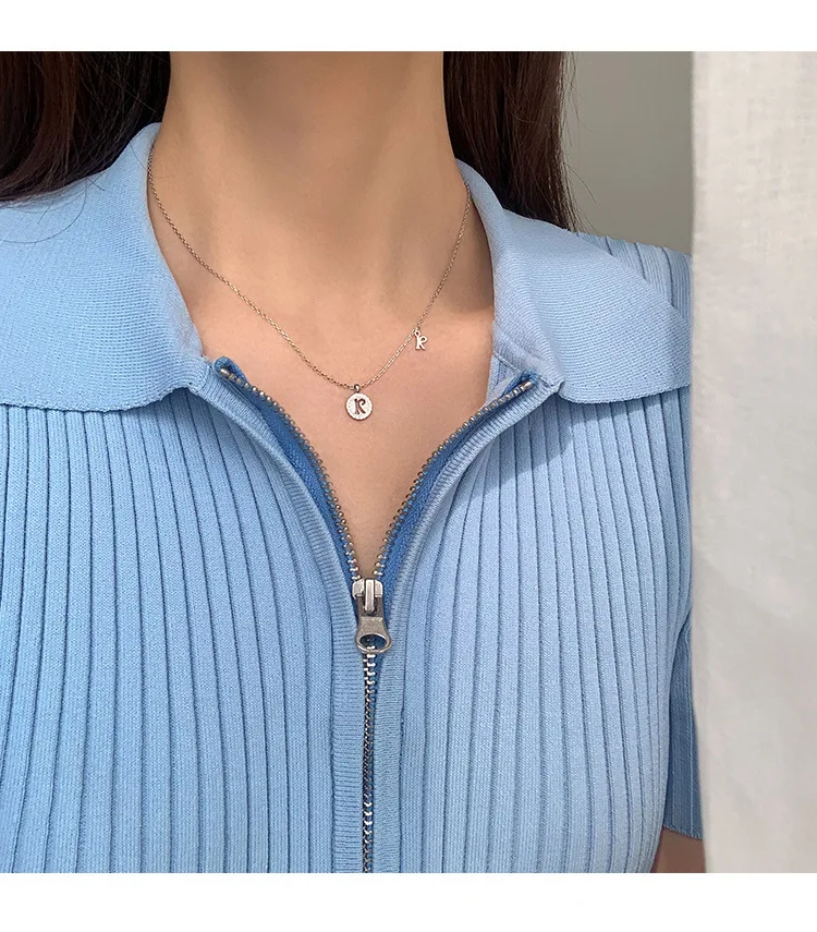 Лидер продаж циркониевые Буквы A - Z Initial M S C K Алфавит подвеска длинная цепочка