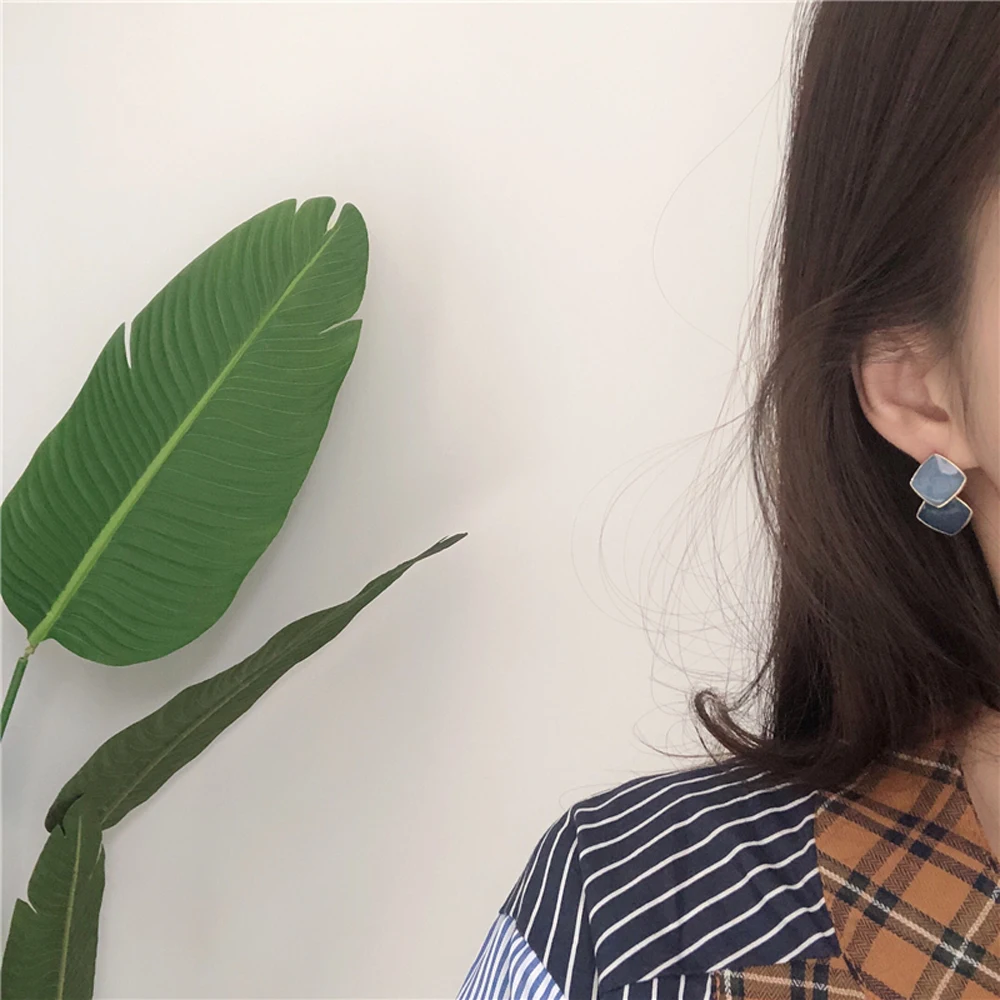 

South Korea Temperament Contracted Splicing Bump Color Earrings Sweet Girl Jewelry Gift Earrings Small Female Personality
