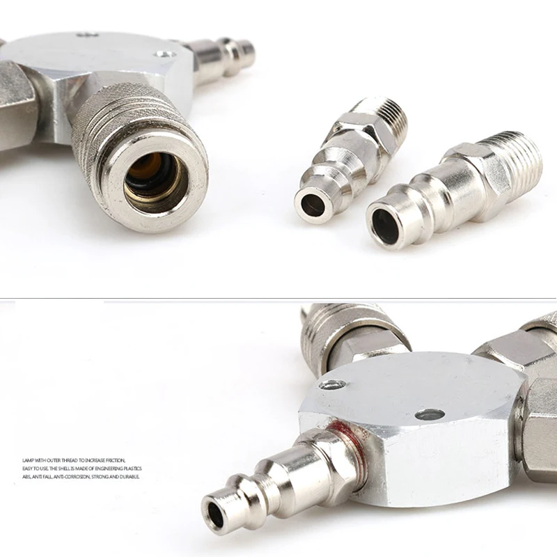 Европейский стиль EU 3 Трехходовой быстроразъемный муфта 1/4 Соединение для инструментов для компрессора воздуха Разветвляется.