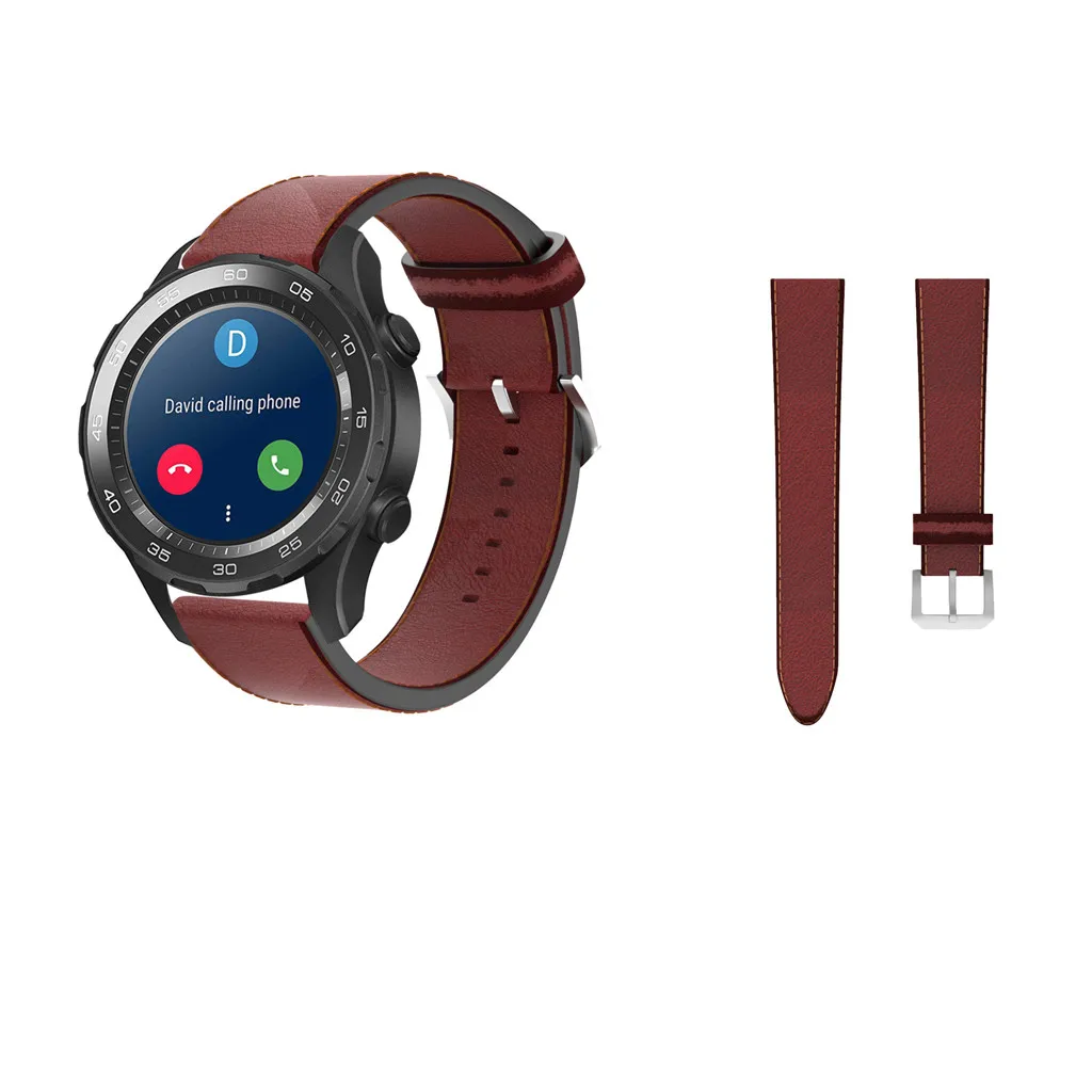 Ремешок кожаный для Huawei Watch GT / 2 Honor Band 22 мм спортивный браслет наручных часов iwatch
