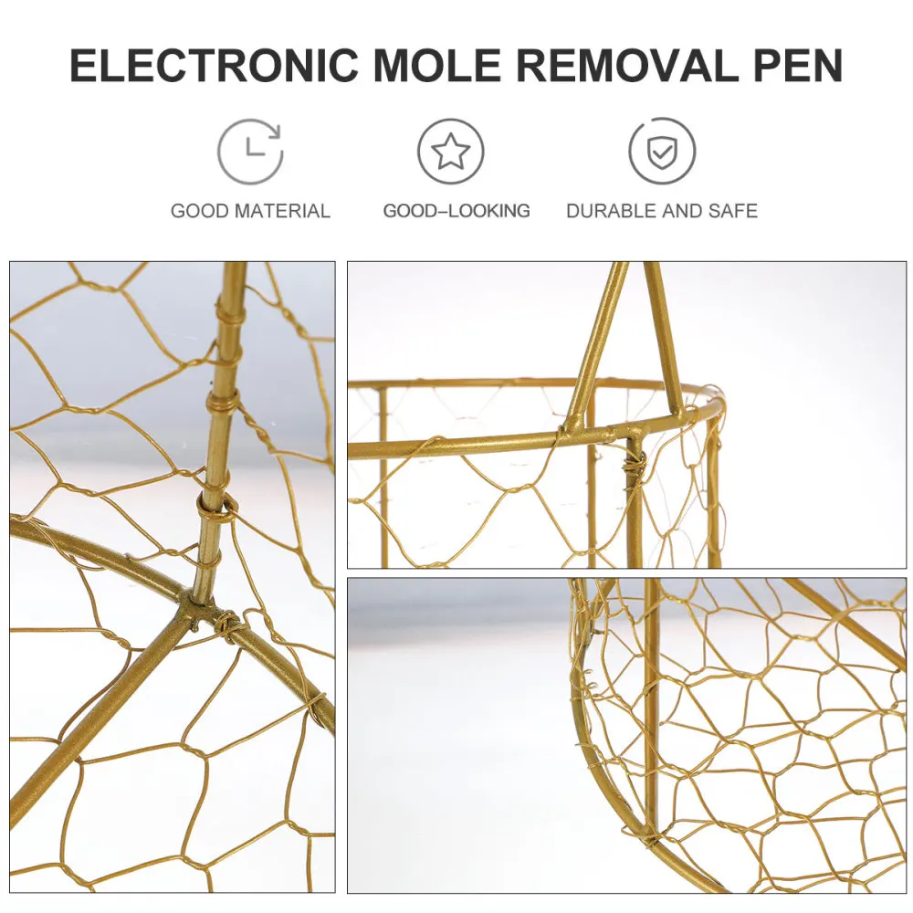 

1Pc Woven Woven Gift Box Exquisite Basket for Wedding (Golden, Round)