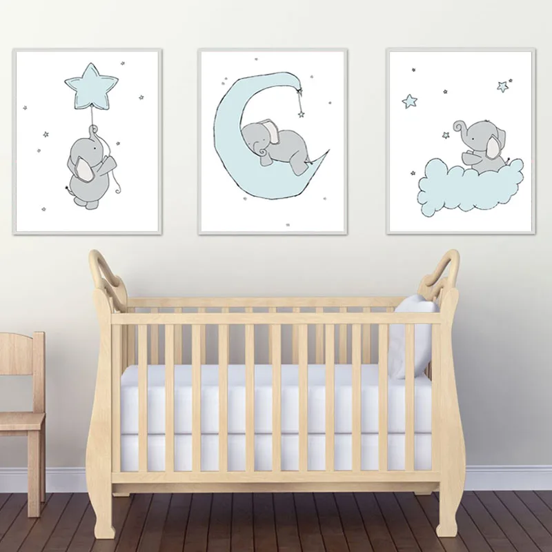 Детская настенная Картина на холсте для мальчиков Мультяшные плакаты и принты