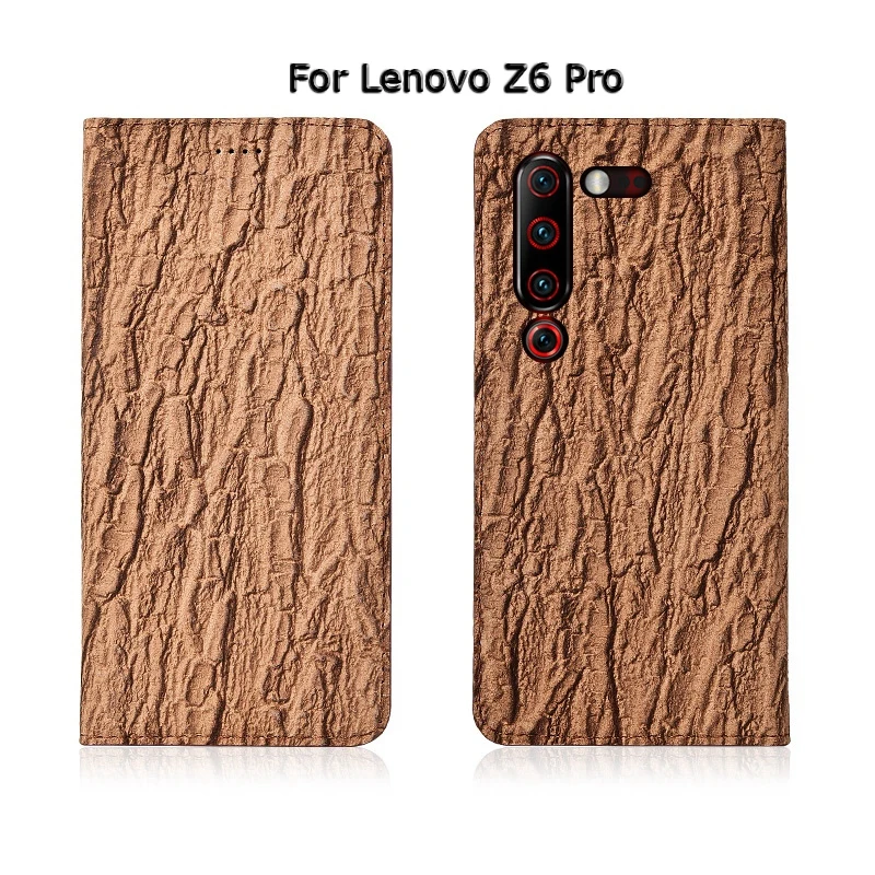 Магнитный чехол для телефона lenovo Z5 Z5s Z6 Pro Lite из натуральной кожи с текстурой дерева