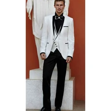 2022 nova chegada preto pico lapela design ternos brancos feitos sob encomenda dos homens um botão moda casual wear blazer 3 peças magro (2)