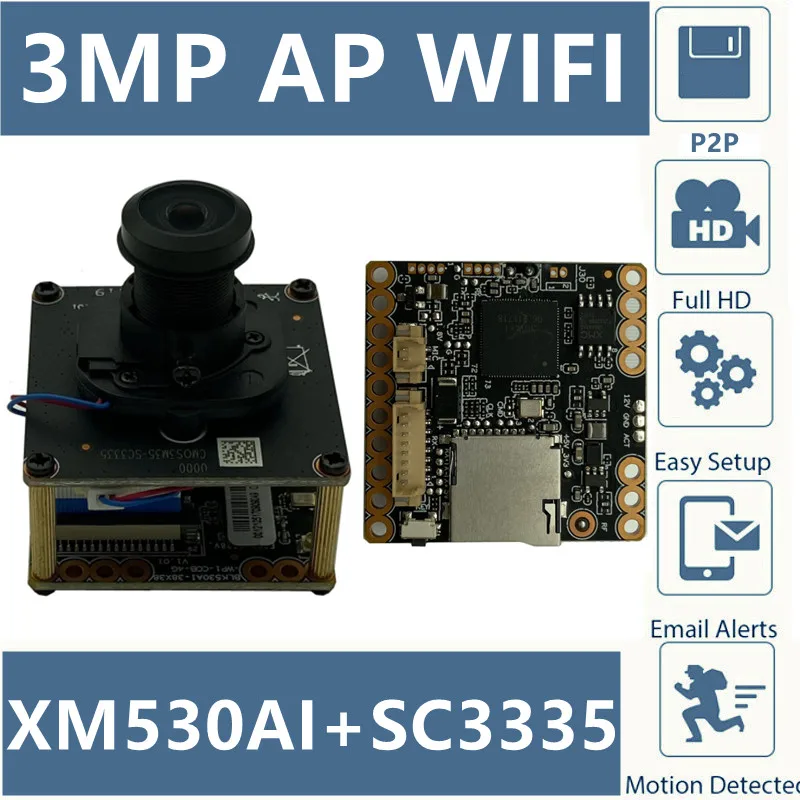 IP Беспроводная Wi-Fi 3MP 2288*1288 XM530AI + Q03 плата модуля камеры поддержка 128G мини SD карта