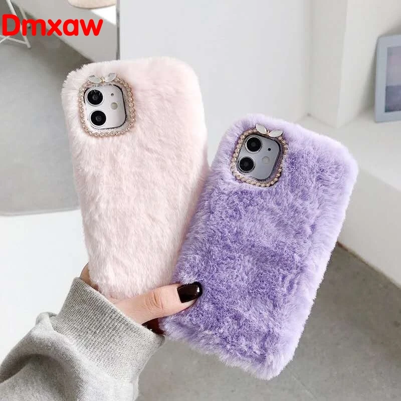 Милый теплый чехол для Samsung Galaxy A70E A21 M21 M30S Note 10 S10 Lite 2020 A01 M01 Core A10S мягкий меховой