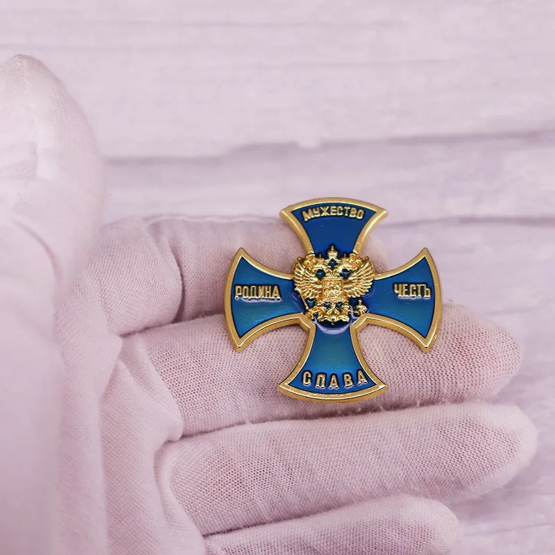 Синий Железный крест Honor эмалированная булавка WW2 российские военные броши