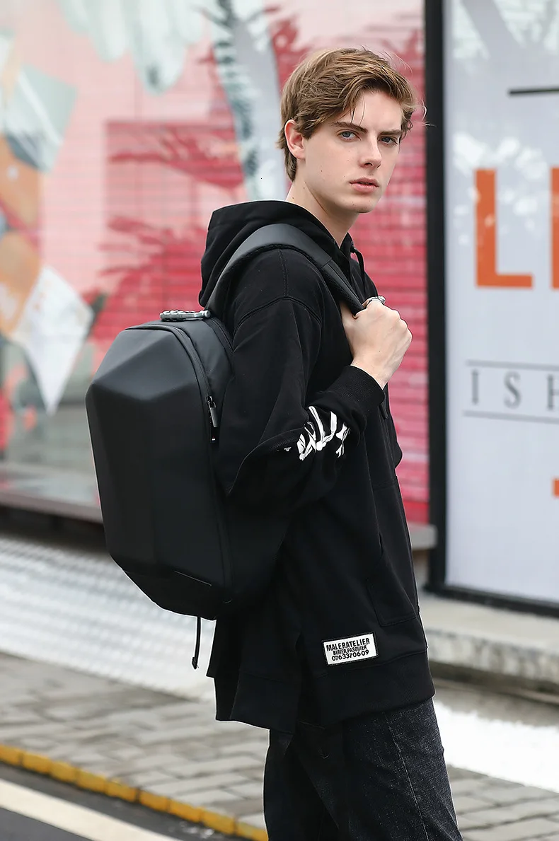 Fashion Man Backpack 15.6 Inch Laptop USB Charging Bluetooth Speaker Male Bags Recharging Multi-layer Space Travel Anti-thief