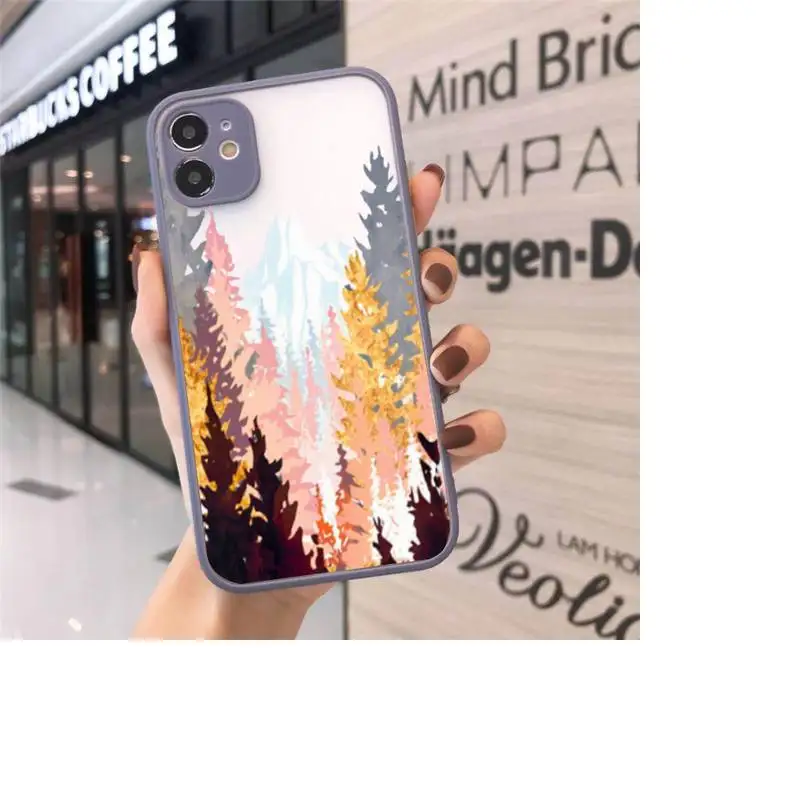 

Mountain Marble Moon sunset artistic landscape Phone Case matte transparent For iphone 7 8 11 12 plus mini x xs xr pro max