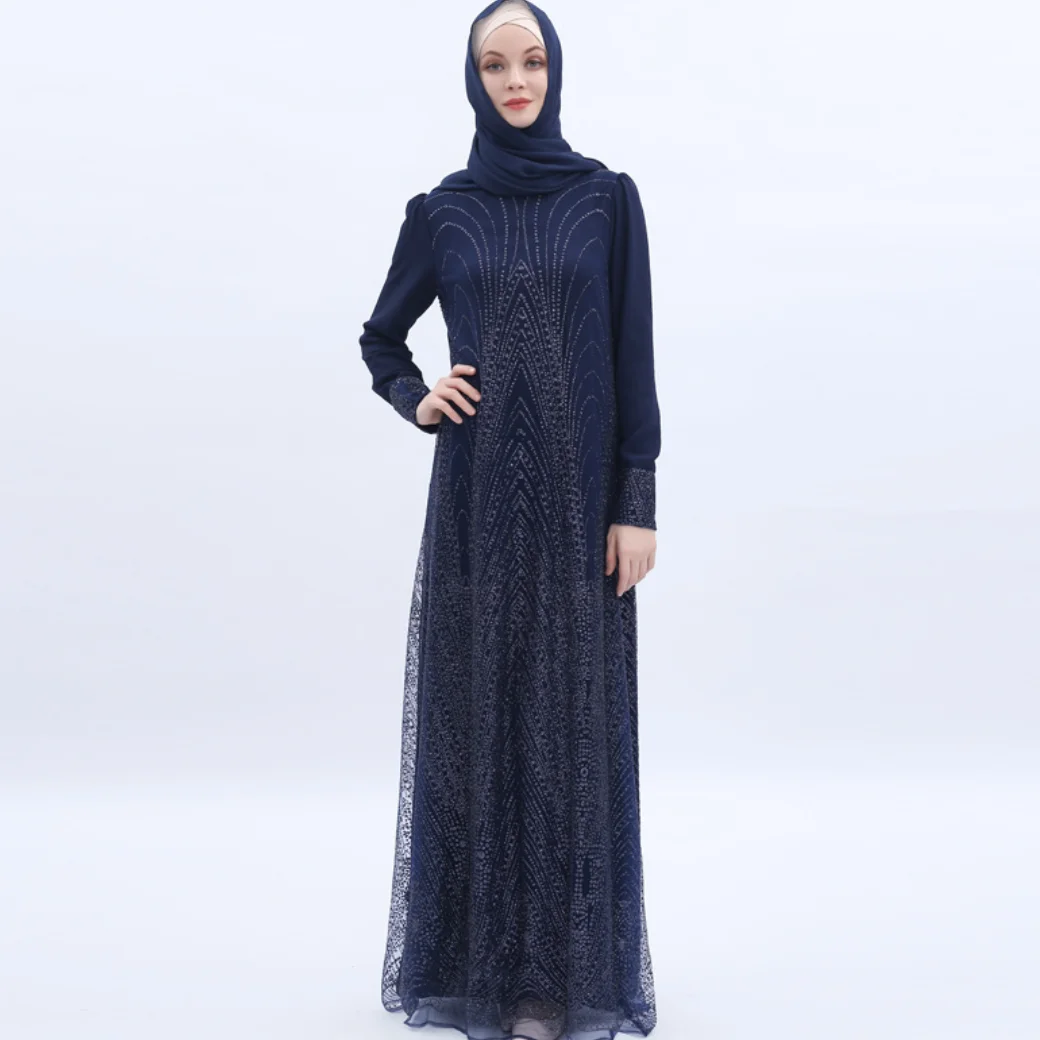 Новинка 2021, мусульманское платье Рамадан из Дубая, женское платье с бронзовой сеткой, дышащая летняя трапециевидная юбка, мусульманская Мод...