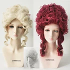 Парики для косплея Марии-Антуанетты, парики принцессы средней длины, вьющиеся, термостойкие синтетические волосы + парик