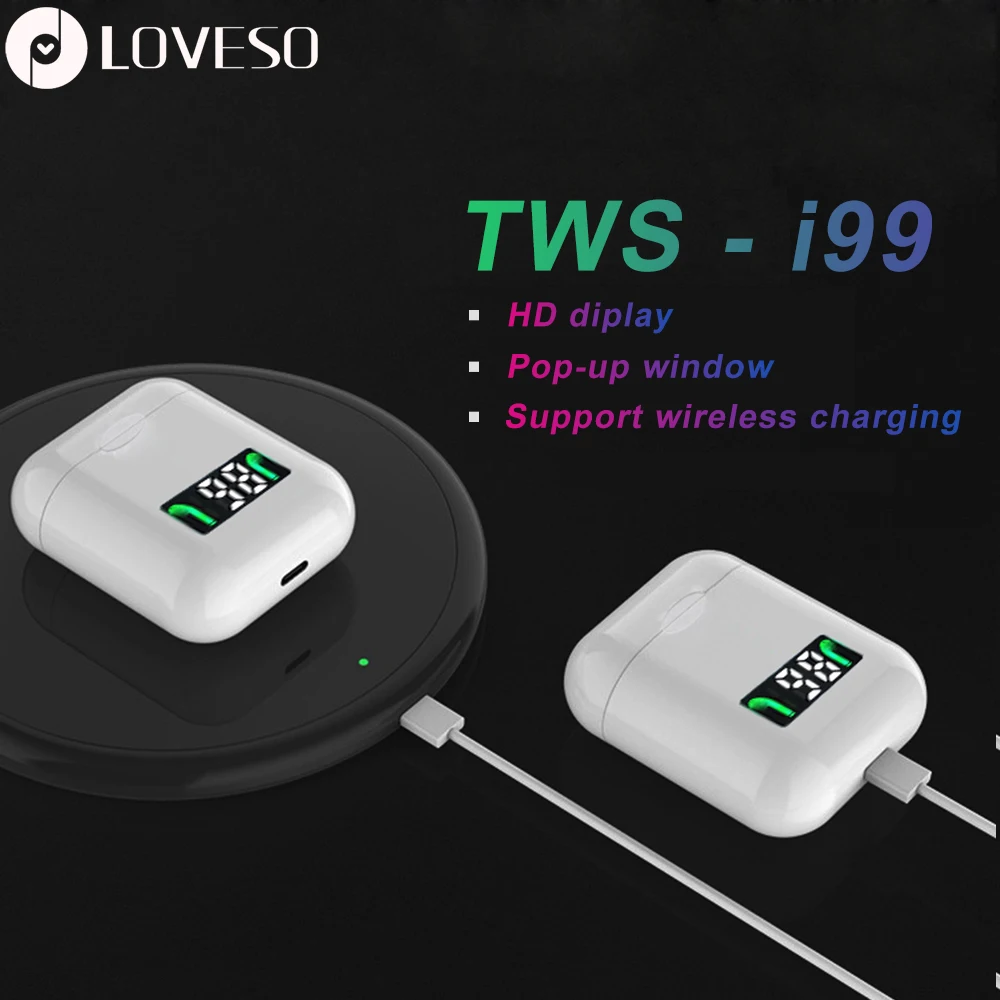 LOVESO i99 мини наушник bluetooth TWS беспроводные басовые стерео наушники сенсорные с