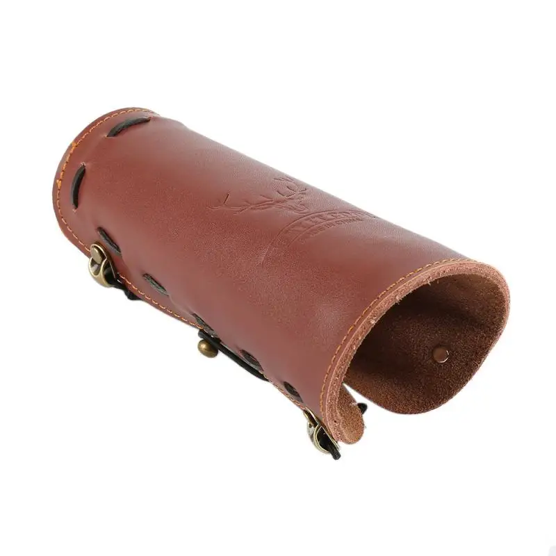 

Prodessional Shooting Archery Arrow Elastic Cow Leather 2 Strap Shooting Target Arm Guard Protection Safe Strap Armband