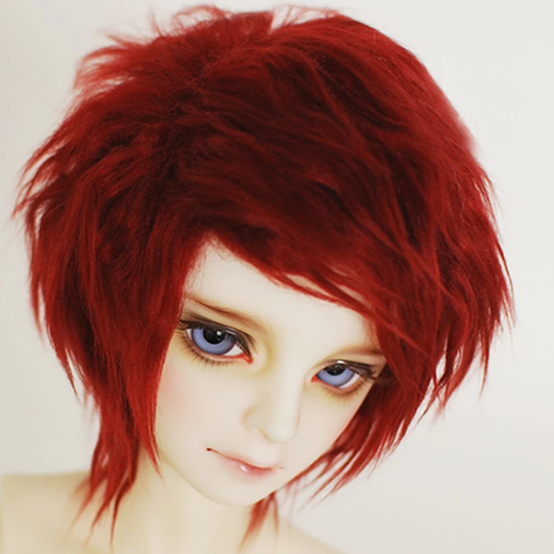 BJD плюшевый парик короткий красный для 1/4 1/3 17 &quot24&quot высокий MSD SD DK DZ AOD DD кукла
