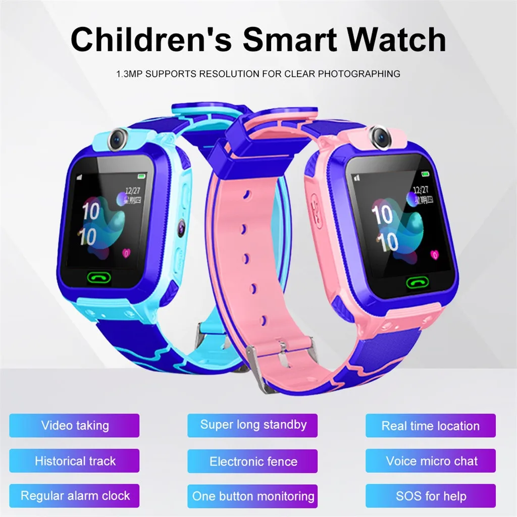 Kids Smart Bracelet Band LBS Locator Tracker Watch Telephone SOS Touch Screen Anti-Lost Waterproof For Gift | Электроника