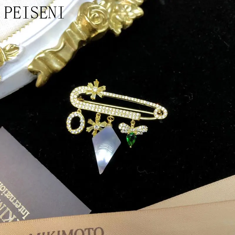 PEISENI серебро 925 ювелирные изделия жемчужные броши 2019 натуральная морская