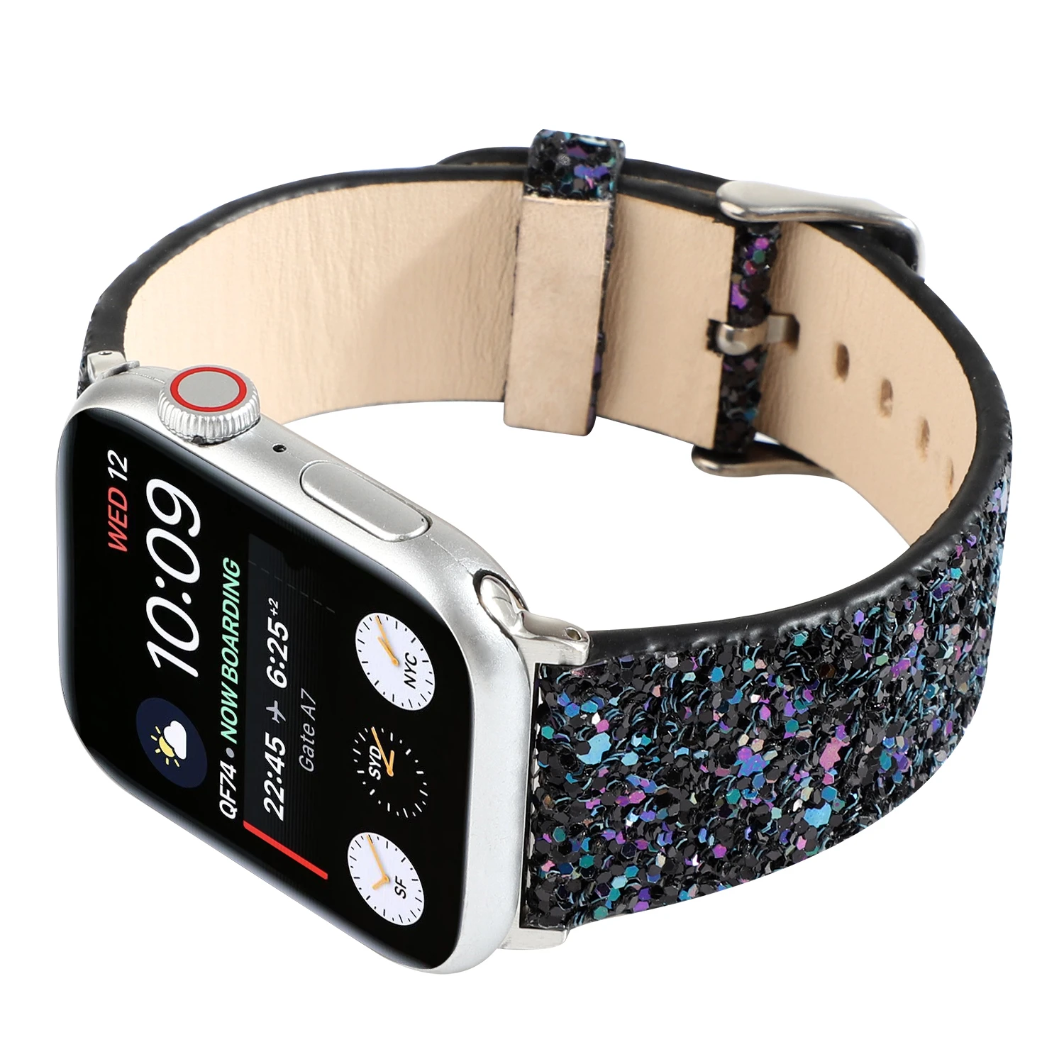 Ремешок кожаный для apple watch band 44 мм 40 iWatch Series 5 4 3 2 1 сменный Браслет наручных смарт