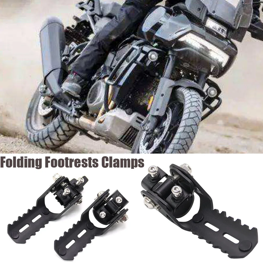 

FOR PAN AMERICA 1250 PA1250 PANAMERICA1250 2021 2020 Motorcycle Highway Front Foot Pegs Folding Footrests Clamps 22-25mm