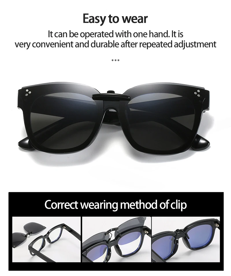 

Polarized Sunglasses Fashion Invisible Clip Glasses Male Female Drivers Driving Men's Sunglasses Bicycle Invisible Clip Eyewear