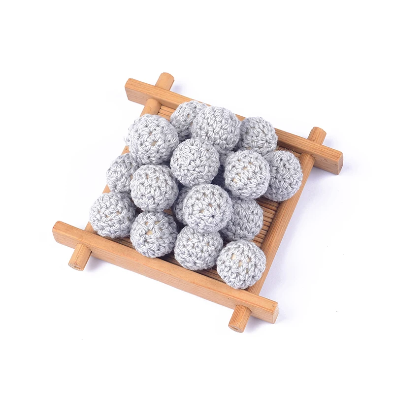 

20Pcs/Lot 16mm Ball Chew DIY Nursing Jewelry for Teething Bracelet beads Crochet Round Wooden Beads Mix Handmade Accesories