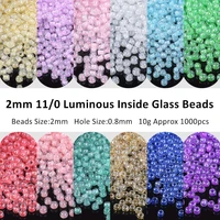 2mm luminous inside colors glass beads 110 glossy czech round seedbeads for jewelry making necklace bracelet diy accessories
