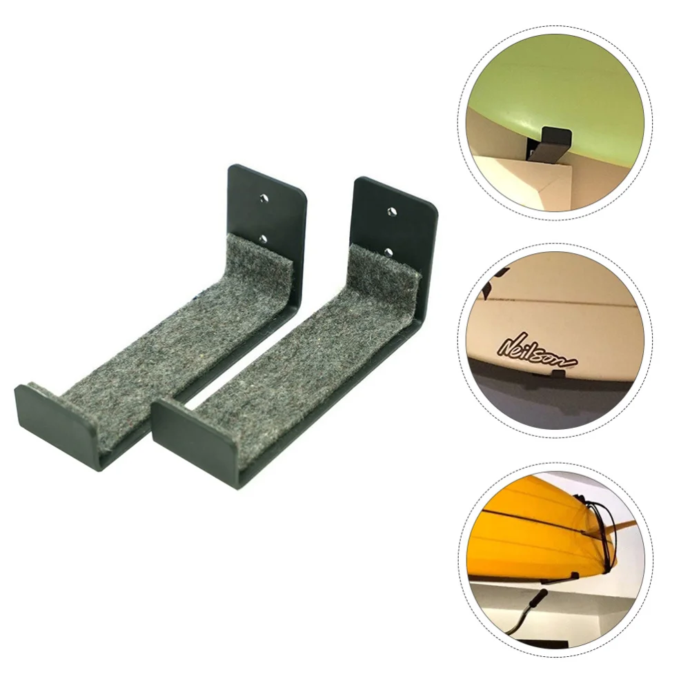

2pcs Surfboard Wall Rack Display Rack Wall-mounted Surfboard Hanger (Black)