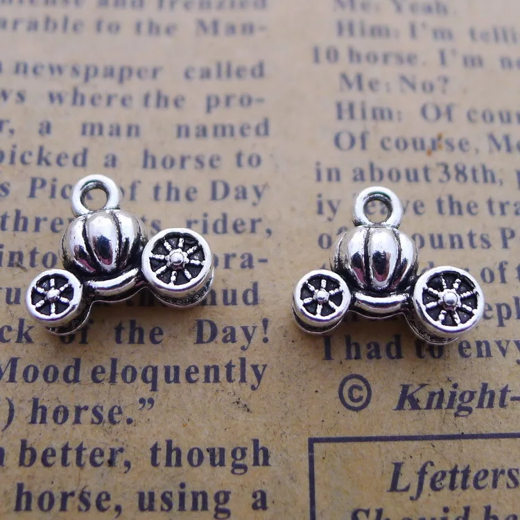 

12Pieces/Lot 12*13mm Punpkin Carriage Antique Silver Color Pendants Making DIY Handmade Tibetan Finding Jewelry