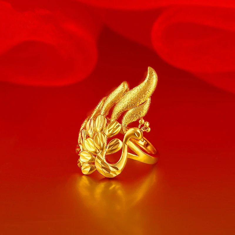 

Elegant Phoenix Finger Rings Gold Color Bridal Ring Womens Vintage Rings
