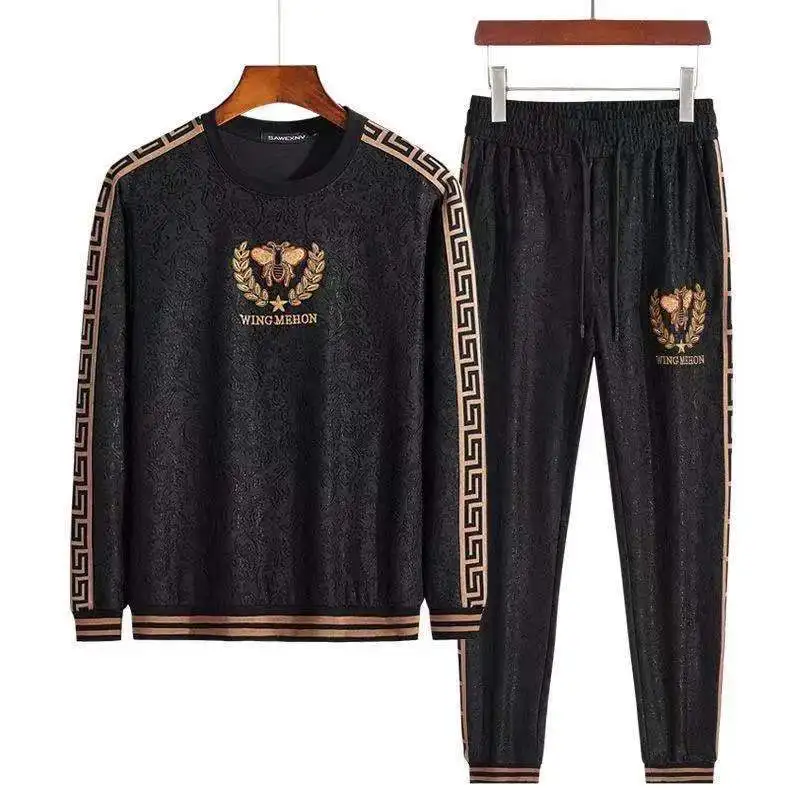 

Men leisure suit qiu dong high tide bigger sizes match handsome two-piece jacquard embroidery fashion