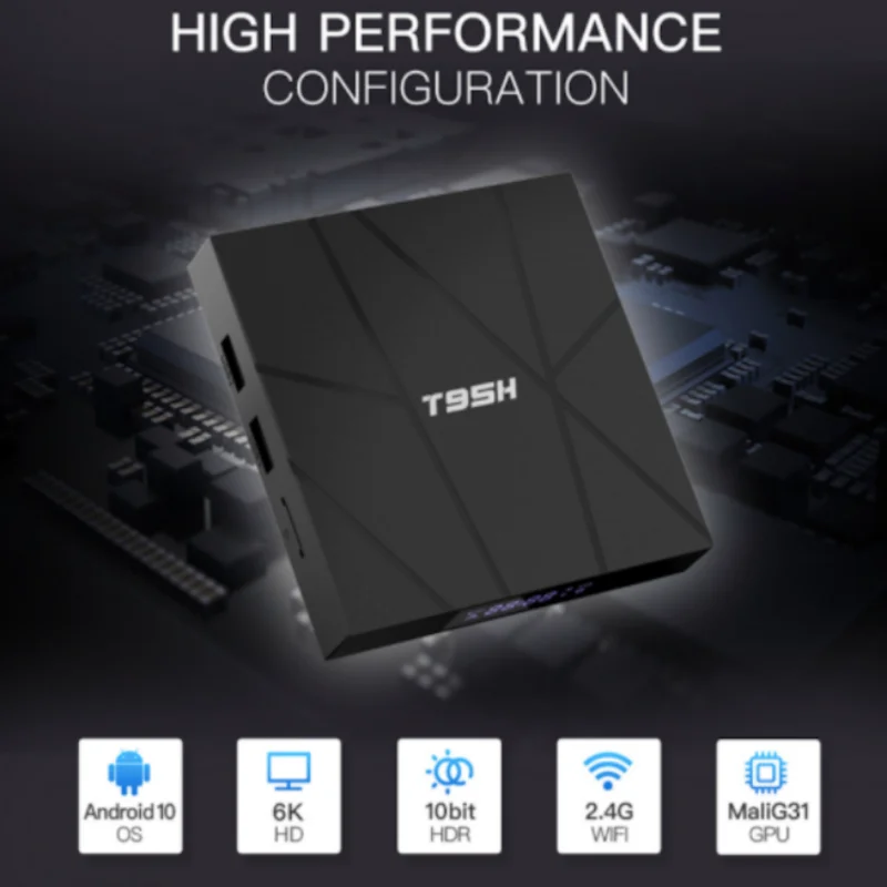 

T95H Smart Android Network TV box 6K HD Android 10.0 CPU H616 WIFI 2.4G