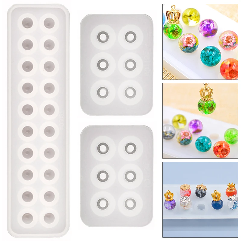 

3D Сферический силиконовый форма для кулонов с украшением в виде кристаллов эпоксидная смола, форма ювелирные изделия делая инструменты акс...