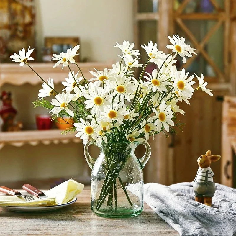 

52cm Artificial Flowers, 5 Dutch Chrysanthemums, Small Daisies, Home Decorations, DIY Wedding Banquet Vase Flower Arrangement