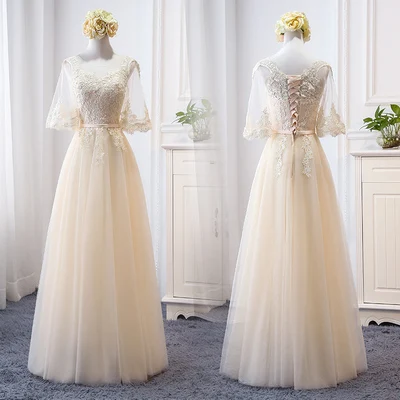 MNZ-9858Z# платье подружки невесты новые зимние рождественские платья средней длины с длинными рукавами г. Бледно-лиловый на шнуровке для девочек - Цвет: 817C