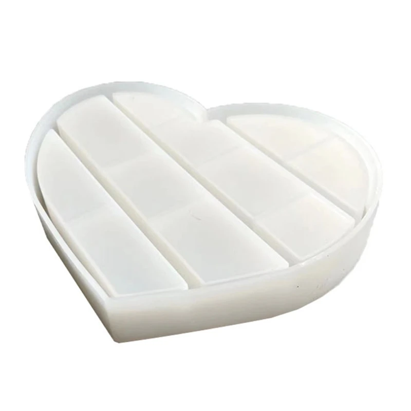 

Love Heart Shaped Tray Epoxy Resin Mold Display Stand Silicone Mould DIY Crafts Jewelry Organizer Trinket Holder Storage