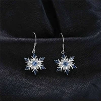 fashion earrings christmas drop snowflake silver color dangle for women gift