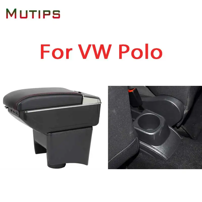 Подлокотник Mutips для Vw Polo подлокотник автомобиля рук кожаный Стайлинг USB