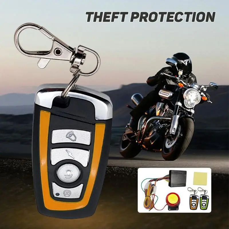 

D2TB Waterproof Motorcycle Bike Anti-Theft Security Burglar Alarm System Remote Control Horn Alarm Bi-Color