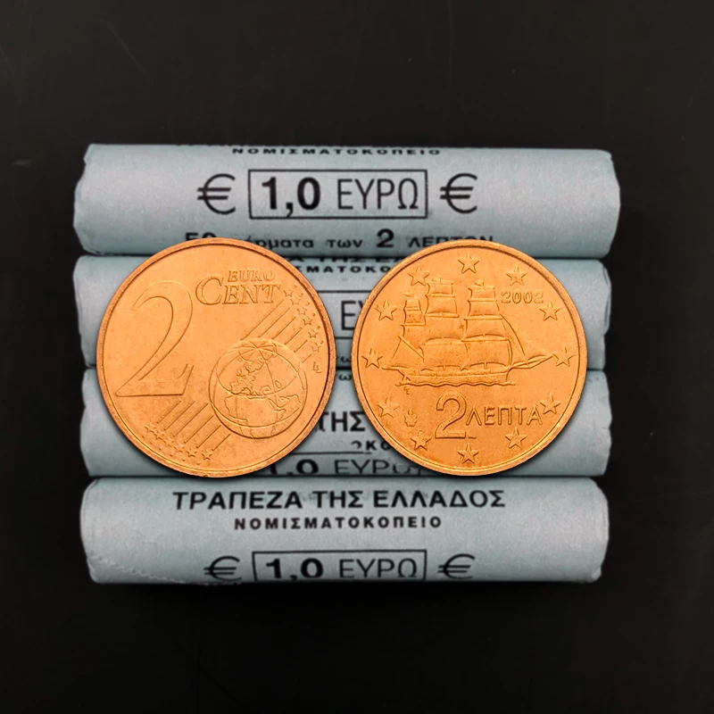 Греция 2 цента круизер 2002100% реальные оригинальные монеты Unc|Безвалютные монеты| |