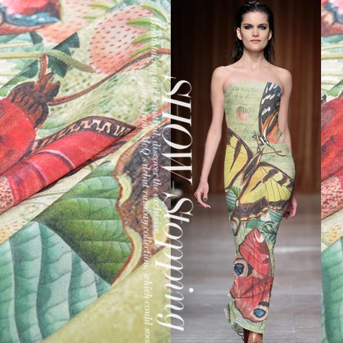 Ранняя весна новинка Шелковый крепдешин шелковая ткань Декор платье ткань|Ткань|