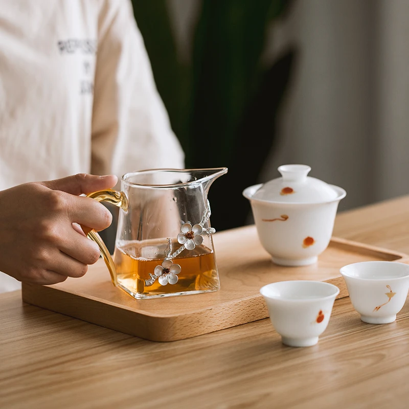 Стеклянная чайная кружка японская яркая чашка 350 мл высококлассная китайская